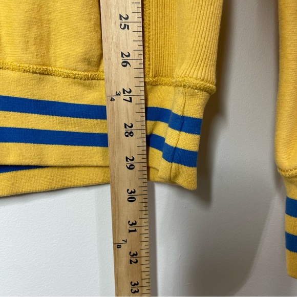 Champion + Todd Snyder Mens XL Yellow Ringer Spellout Chain Stitch Sweatshirt - Picture 10 of 11